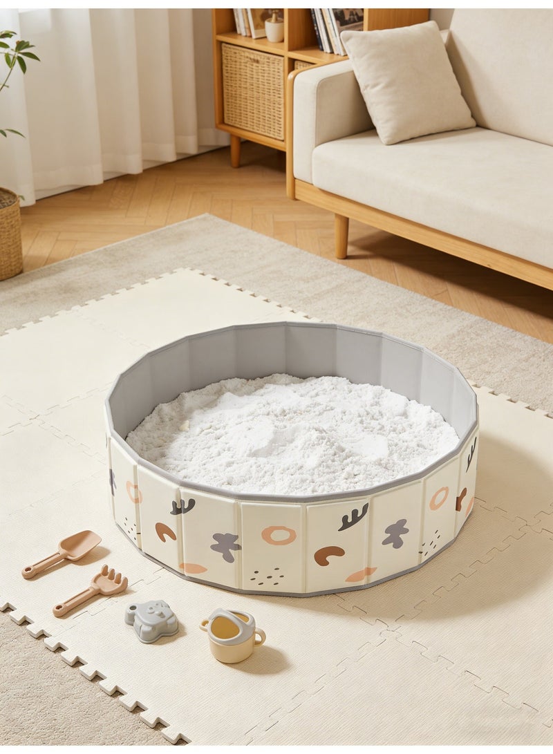 general Children's toy sand pool home folding fence indoor play sand digging tool diameter 120cm - Image 1